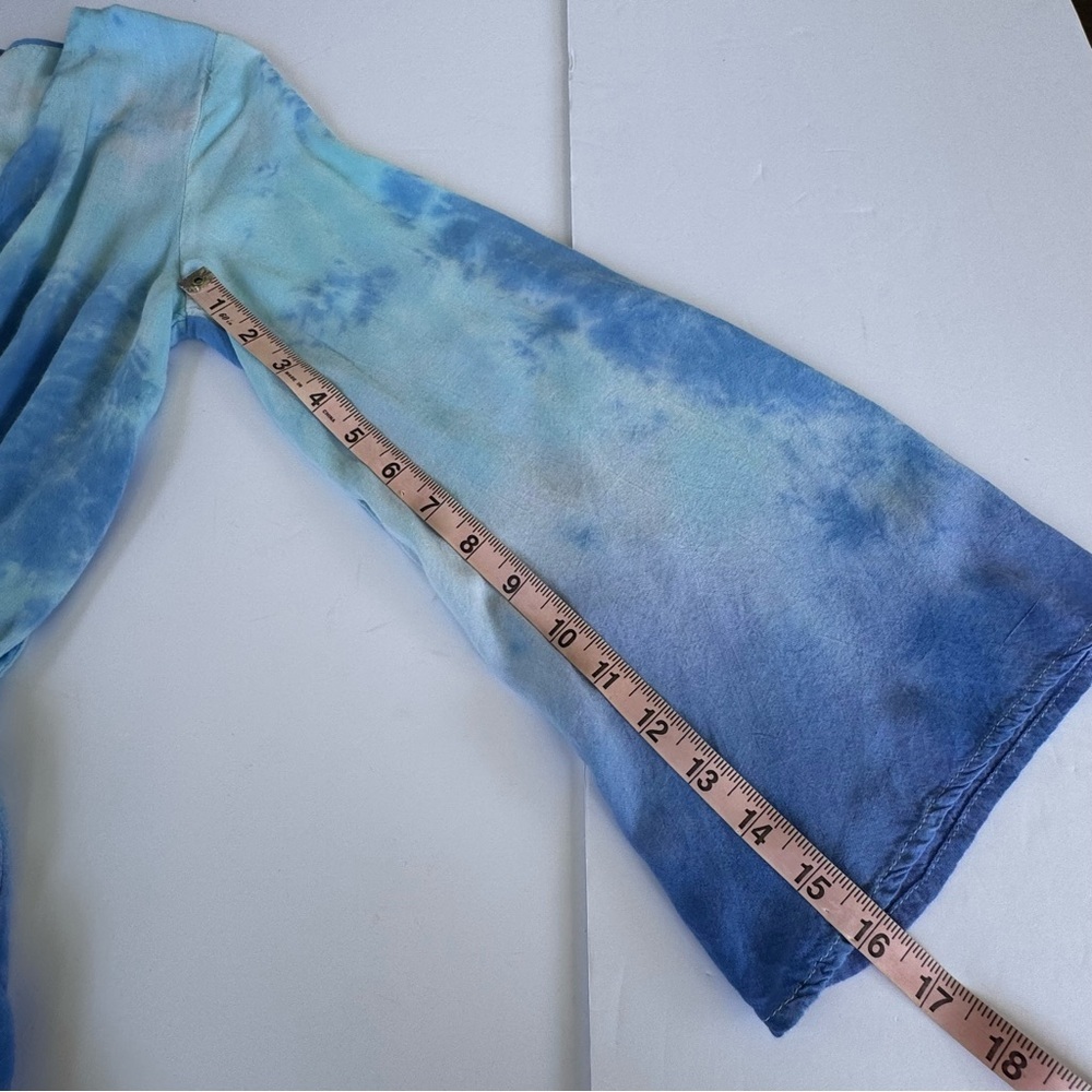 Lulus Romper Women Small Blue Tie Dye Long Sleeve Boho Festival - Picture 5 of 13